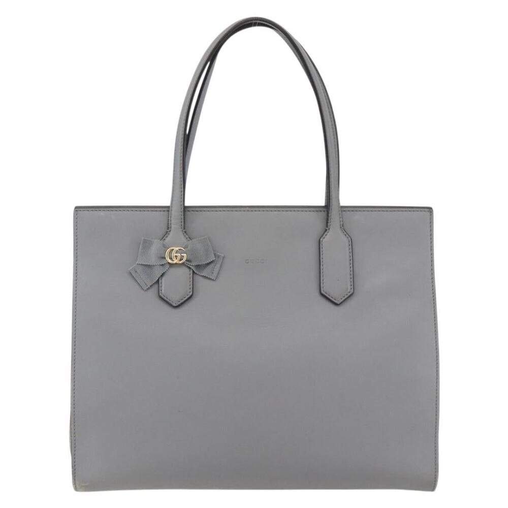 Gucci Leather Tote Bag Gray